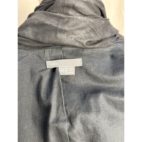 VINCE Lamb Leather Scuba Moto Jacket Sz XS Black Butter Soft - Picture 10 of 15